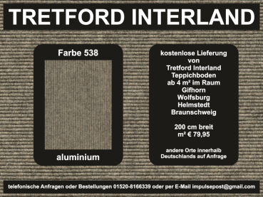 538-aluminium.jpg – Tretford Interland in hellem Aluminiumgrau – für moderne Raumgestaltung